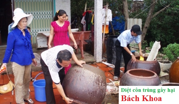 phun thuốc muỗi diệt loăng quăng bị gậy